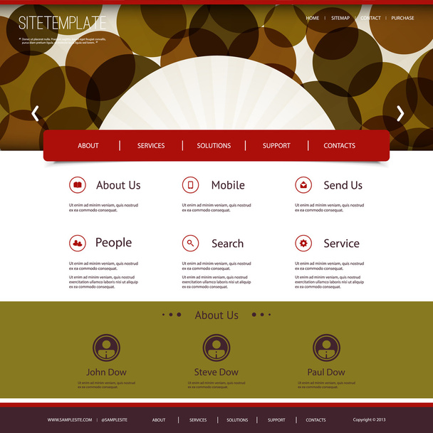 Website Template with Abstract Header Design - Circles - Vector, Image