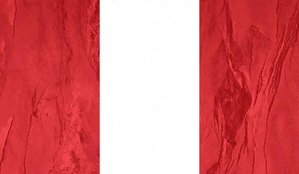 Bandera de Perú con textura ondulante. Fondo vectorial. - Vector, Imagen
