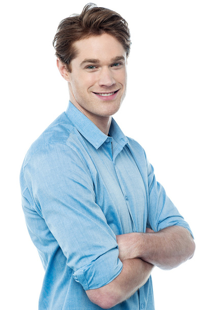 Casual smiling man with arms crossed - Photo, Image