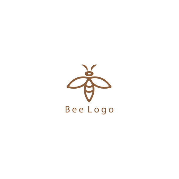 Bee logo simple outline design template vector - Vector, Image