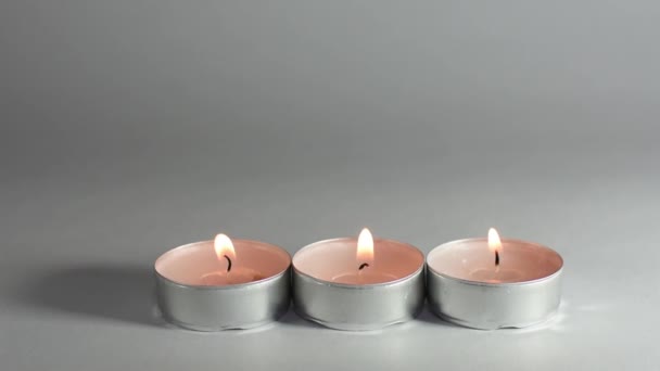Cinemagraph with three candles burning in winter time - Footage, Video