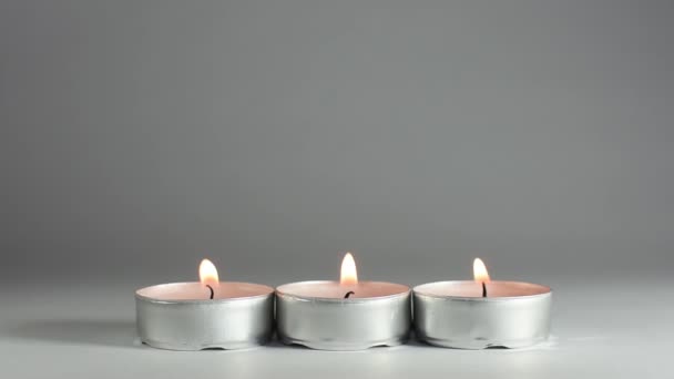 Cinemagraph with three candles in winter time - Footage, Video