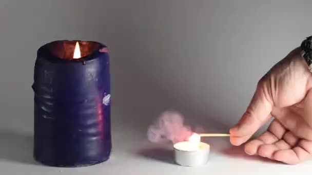 cinemagraph candle match when to be lit in winter - Footage, Video