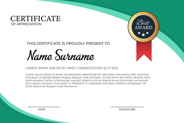 creatief certificaat van waardering award template - Vector, afbeelding