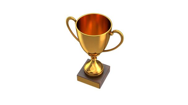 rendu 3D de Gold Trophy Cup isolé sur blanc - Photo, image