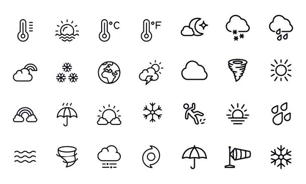 Desenho vetorial de ícones meteorológicos  - Vetor, Imagem