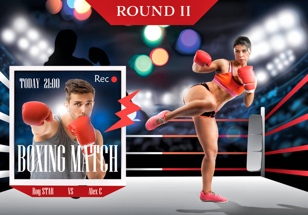 Advertentie van de komende bokswedstrijd - Foto, afbeelding