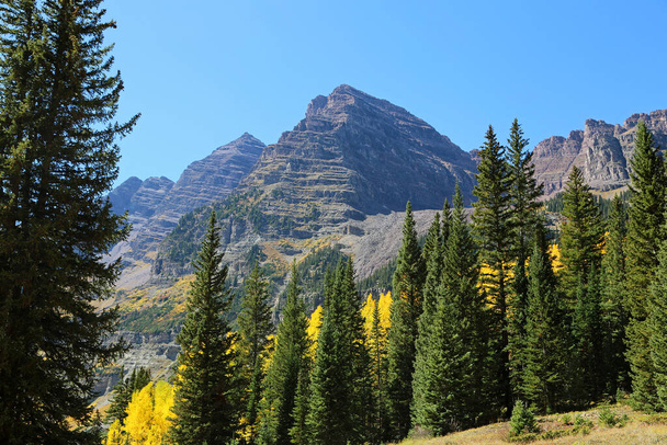 Maroon Bells - Góry Skaliste, Kolorado - Zdjęcie, obraz