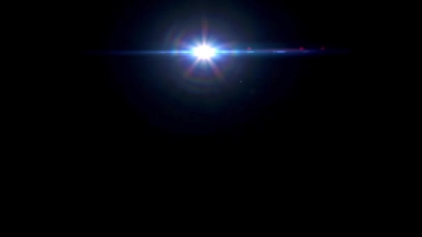 Büyük Patlama Genişleme Efektleri - Siyah Arkaplan Animasyonu Üzerine İzole Edilmiş Optik Güneş Işığı Lens Fişeği Efekti. - Video, Çekim