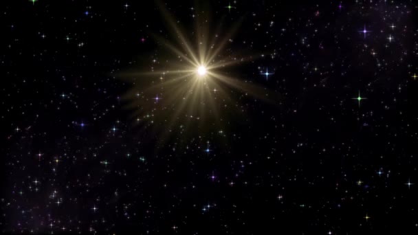 Big Bang Expansion Flare Effects - Optinen aurinko valo linssi liekki vaikutus eristetty yli musta tausta animaatiokuvaa. - Materiaali, video