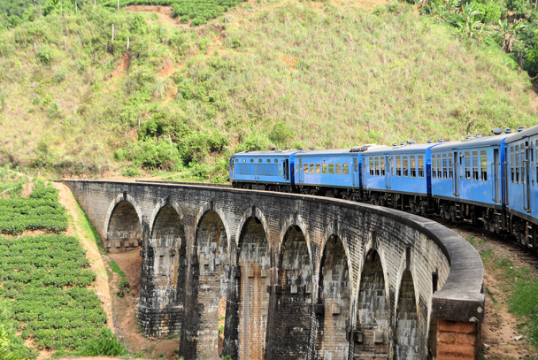 поїзд на мосту в країни пагорбі Шрі-Ланки - Фото, зображення