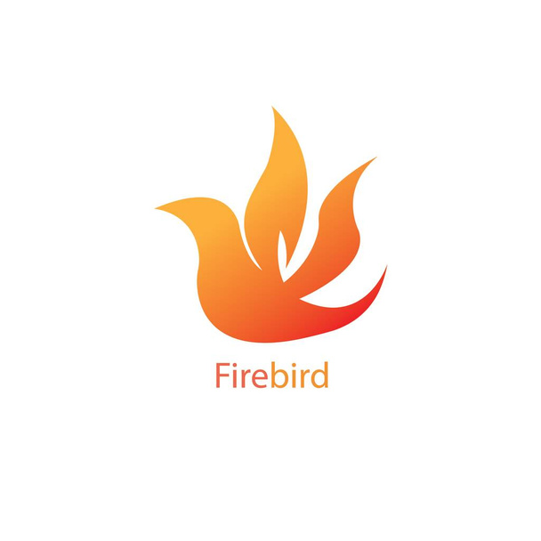 Ateş kuşu logosu basit bir renk. vektör tasarımı - Vektör, Görsel