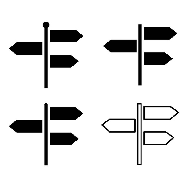 Conjunto de señalización calle vector ilustración, colección de símbolo de flecha de carretera aislado sobre fondo blanco, puntero web . - Vector, imagen