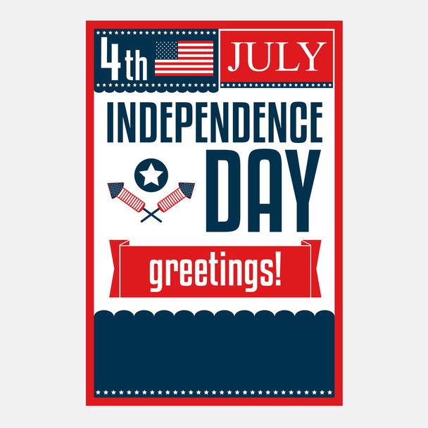 Плакат Дня Независимости. 4 июля. Векторная иллюстрация
 - Вектор,изображение