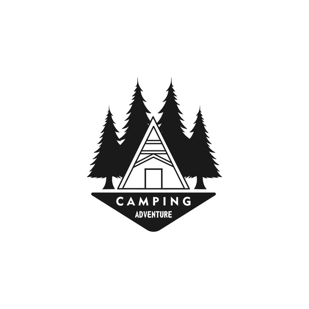 camping vintage logo illustration vector template design - Vector, Image