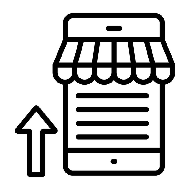       Icon of mobile shop, linear marketing design - Vector, Image