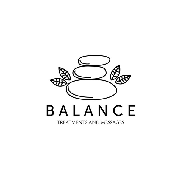 equilibrio pietra linea arte logo vettoriale illustrazione modello design - Vettoriali, immagini