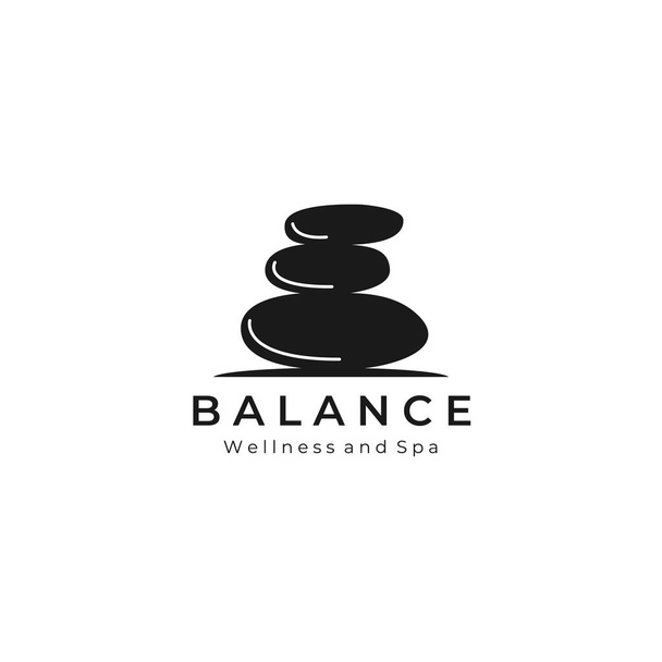 Balance Stein Vintage Logo Vektor Illustration Vorlage Design - Vektor, Bild