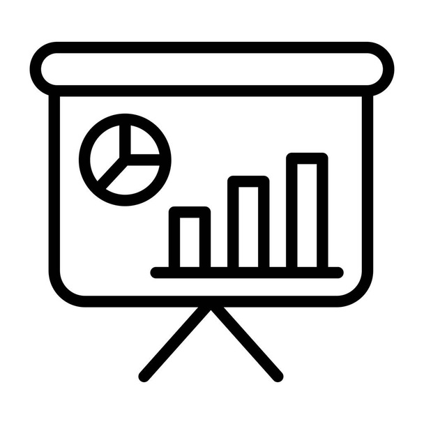         Icono de presentación gráfica en diseño lineal  - Vector, imagen