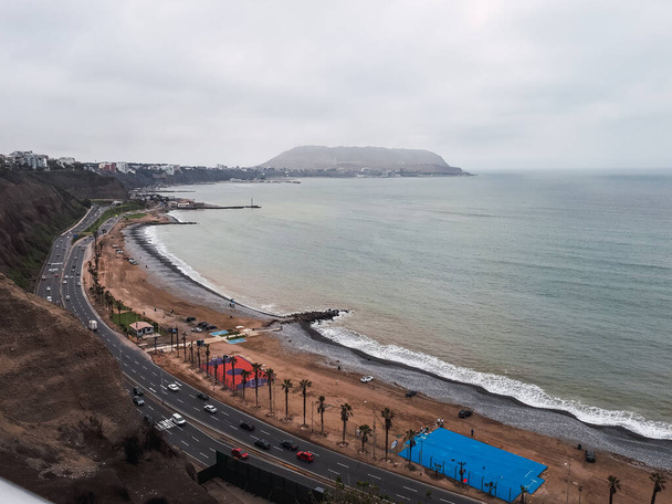 Bela paisagem na costa de Lima Peru, Miraflores Distric. - Foto, Imagem