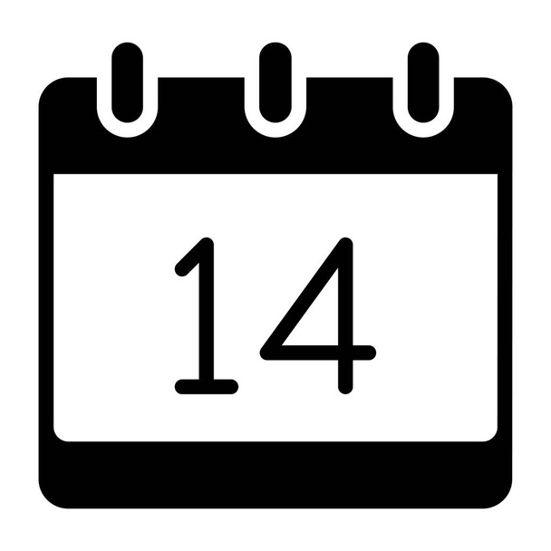    Εικονίδιο της ημερομηνίας του Αγίου Βαλεντίνου στο σχέδιο glyph - Διάνυσμα, εικόνα