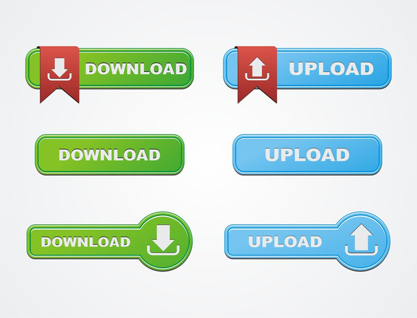 Download and upload button sets - Vetor, Imagem