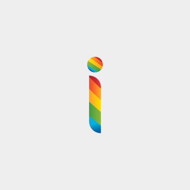 letter i colorful illustration vector design icon - Vector, Image