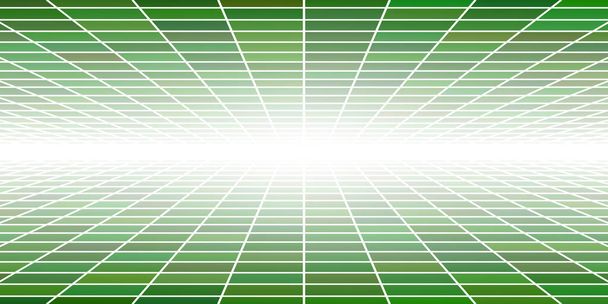 Astratto sfondo piastrellato con prospettiva in colori verdi - Vettoriali, immagini