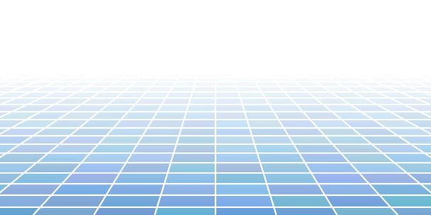Fondo de baldosas abstracto con perspectiva en colores azul claro - Vector, imagen