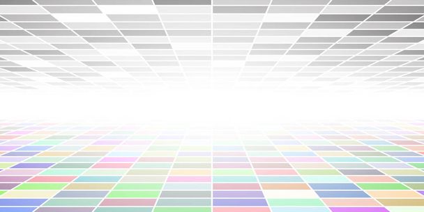 Fondo de baldosas abstracto con perspectiva en varios colores - Vector, imagen