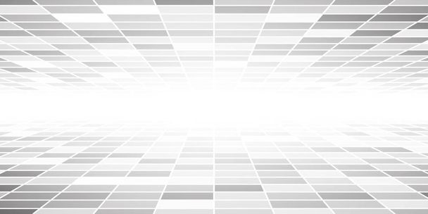 Abstrakter gekachelter Hintergrund mit Perspektive in grauen Farben - Vektor, Bild