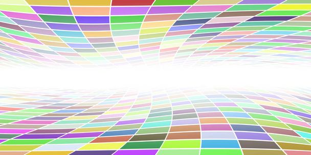 Abstract tiled background with perspective in various colors - Vector, Image