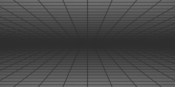 Fondo de baldosas abstracto con perspectiva en colores grises - Vector, imagen