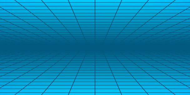 Fondo de baldosas abstracto con perspectiva en colores azul claro - Vector, Imagen