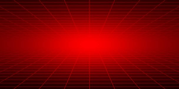 Fondo de baldosas abstracto con perspectiva en colores rojos - Vector, imagen