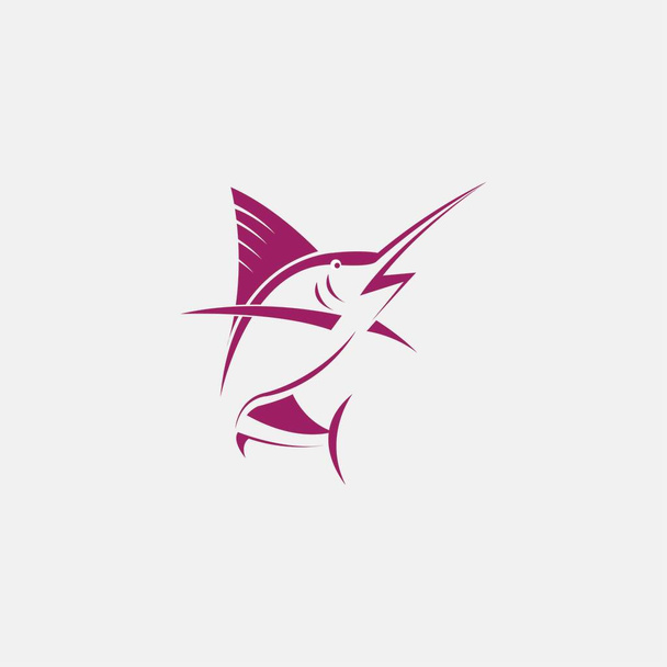 Marlin ψάρια εικονογράφηση λογότυπο αφαίρεσης σχεδιασμό διάνυσμα - Διάνυσμα, εικόνα
