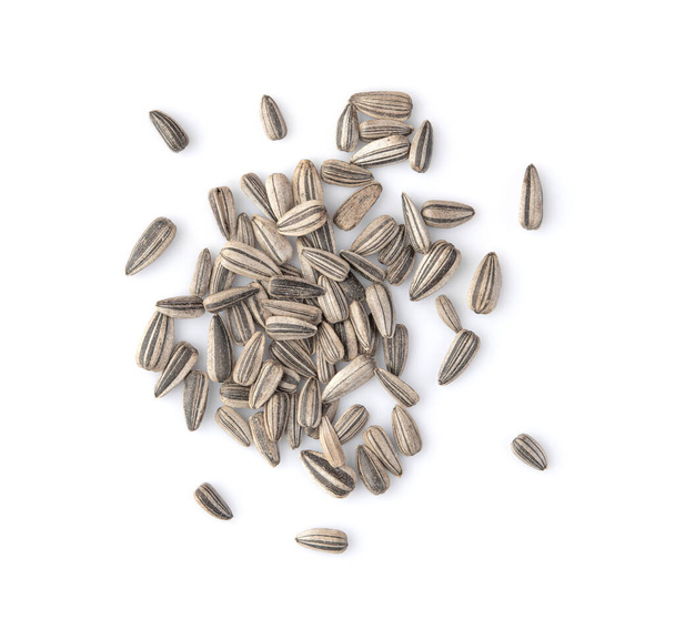 sunflower seeds isolated on white background. top view - Photo, Image