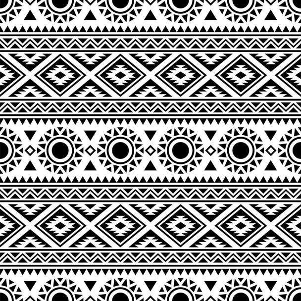 Design geometrico azteco senza cuciture etniche in colore bianco e nero. vettore di illustrazione etnica - Vettoriali, immagini