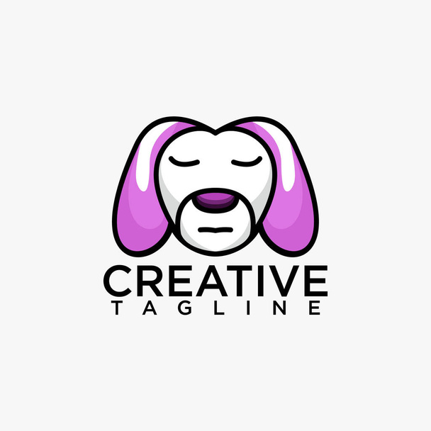 Köpek kafası logosu, yaratıcı tasarım vektörü - Vektör, Görsel