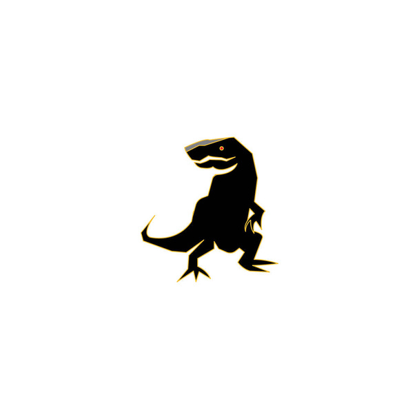 ブラックベクトルデザインの恐竜のアイコンイラスト - ベクター画像