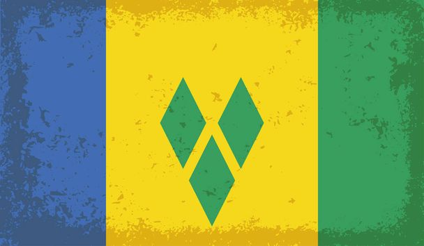 San Vicente y las Granadinas bandera nacional creada en estilo de pintura grunge - Vector, imagen