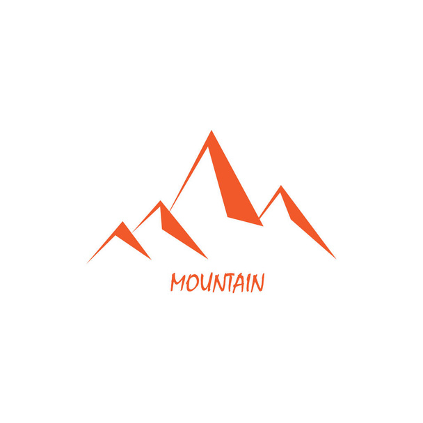 mountain logo illustration of a unique orange color vector design - Vector, Image
