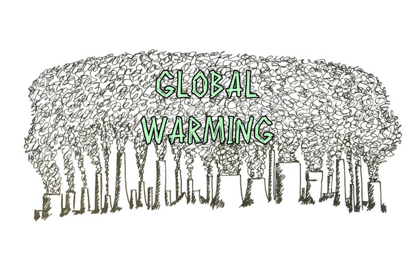 Концепція поганої екології про GLOBAL WARMING зі знаком на сторінці
 - Фото, зображення