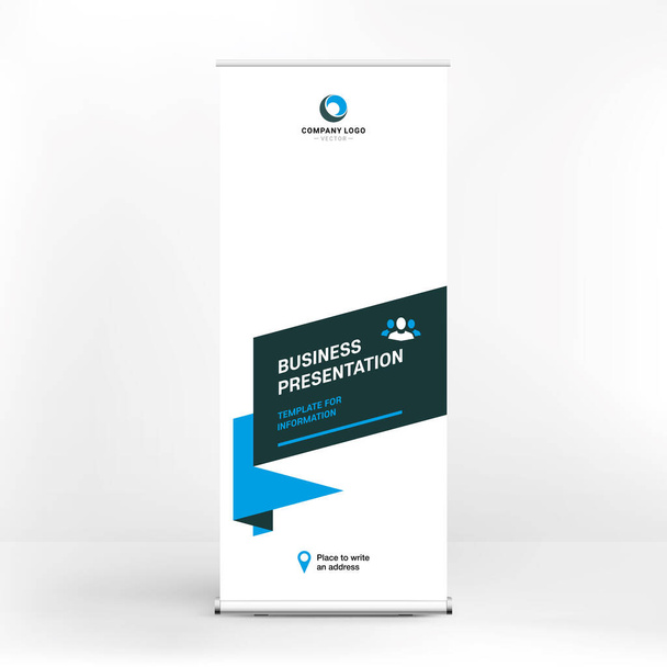 Roll-up advertising banner design, modern graphic flat style, creative background - Vector, Image