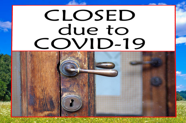 Tragic consequences of covid-19, lockdown, closed houses, closed shops, closed business, closed economy. - Photo, Image
