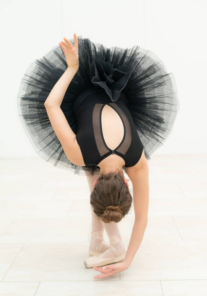 Beautiful flexible slender young girl ballerina. Ballet - Fotografie, Obrázek