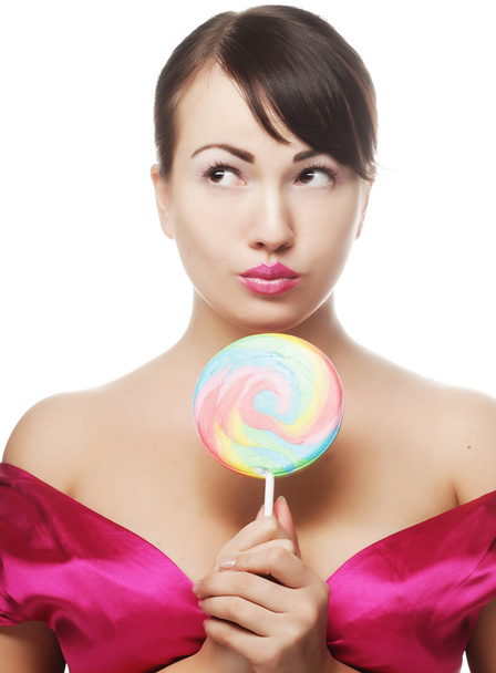 Pretty woman with lollipop - Fotografie, Obrázek