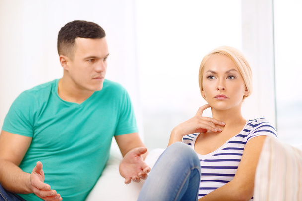 Unhappy couple having argument at home - Photo, Image