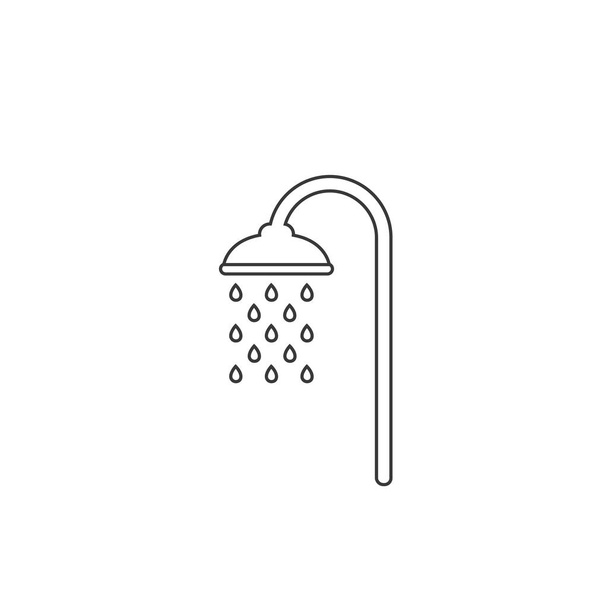 Duschliniensymbolvektor, gefülltes flaches Zeichen, durchgehendes Piktogramm auf weiß isoliert. Symbol, Logo-Illustration - Vektor, Bild