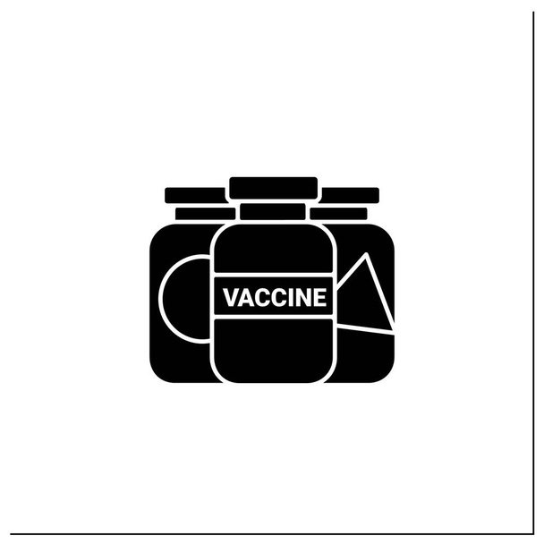 Covid19 échantillons de vaccin icône de glyphe - Vecteur, image